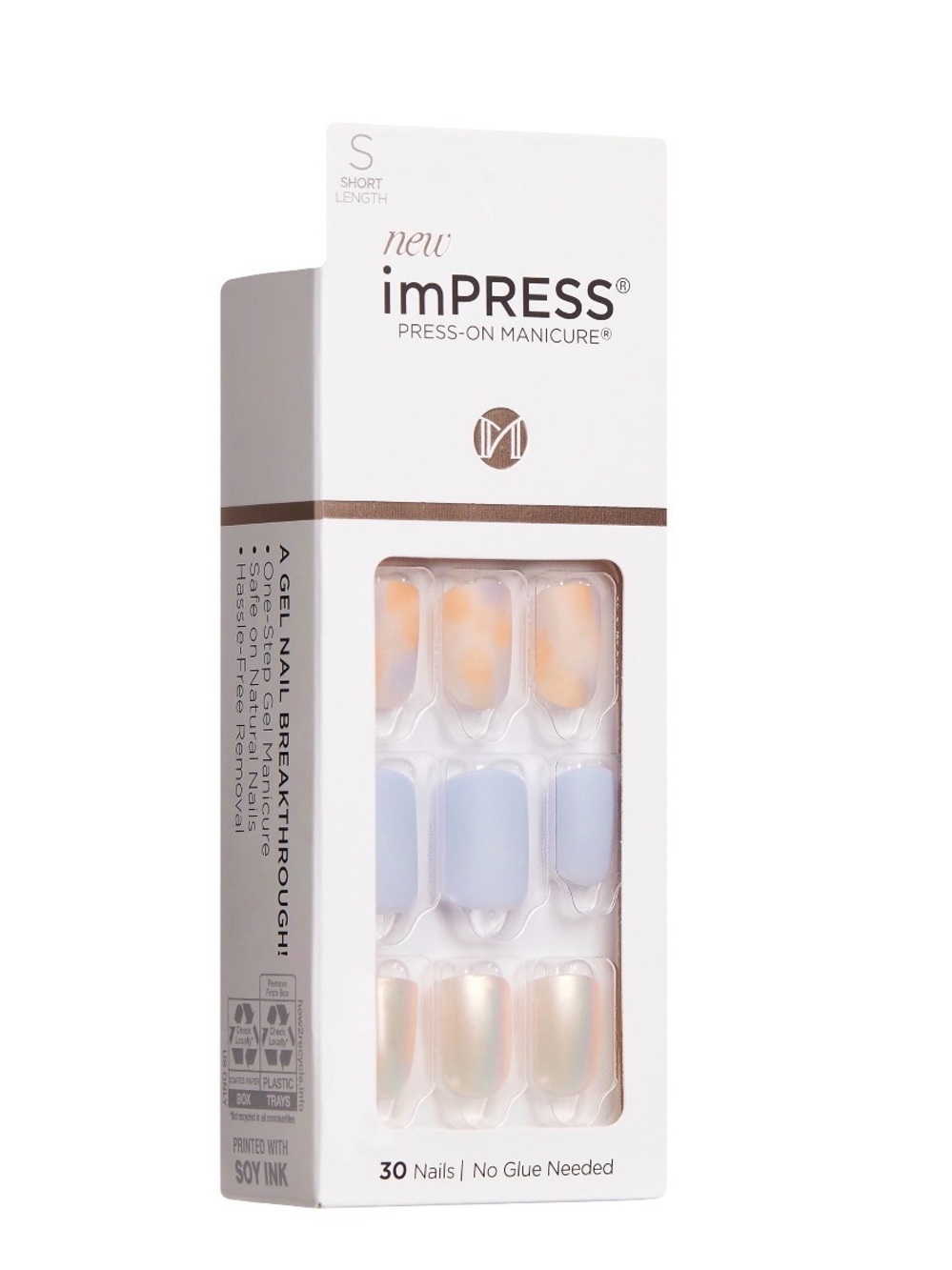 imPRESS KISS Press-On Manicure Set - “Giggle Giggle” Short Length